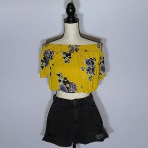 Yellow Flower Crop Top